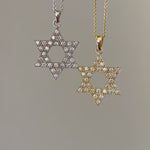 Big Diamond Star of David Pendant Necklace