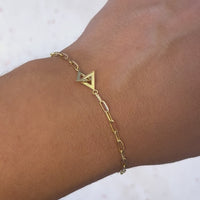 14K gold Jewish bracelet with interlocking triangles