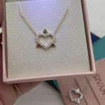 Heart Diamond Star of David Pendant Necklace