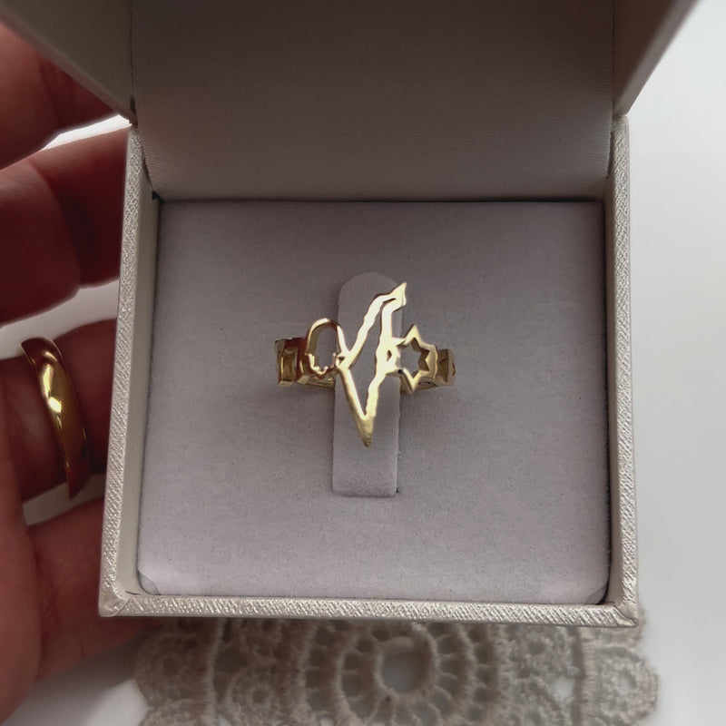 Israeli Symbols Ring | Map of Israel Ring - Sivan Lotan Jewelry