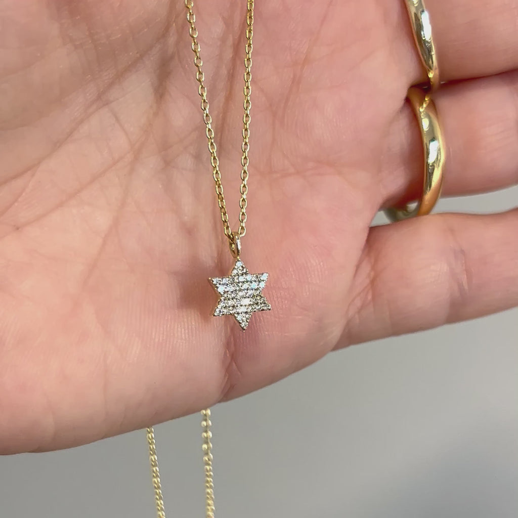 Star of David Diamond Pendant Necklace