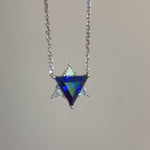 Blue & White Star of David Pendant Necklace