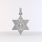 Star of David Lion Pendant Necklace For Men