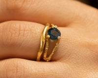 Minimalist Sculptured Gold Wedding Band