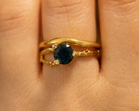 Sculpted GOLD RING, HANDMADE GOLD WEDDING BAND in 14k gold