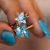 Swiss Blue & White Topaz Star of David Ring