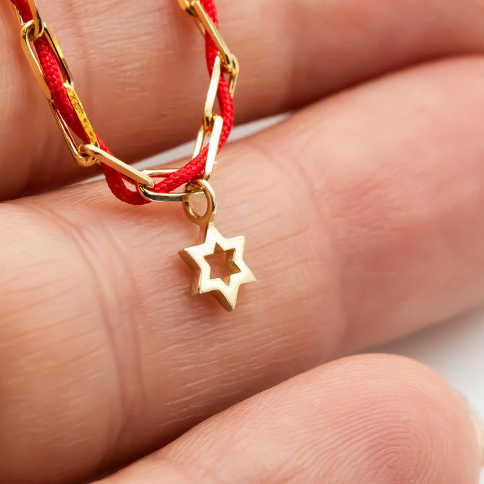 Paper-clip Bracelet with Star of David Charm | Jerusalem Day