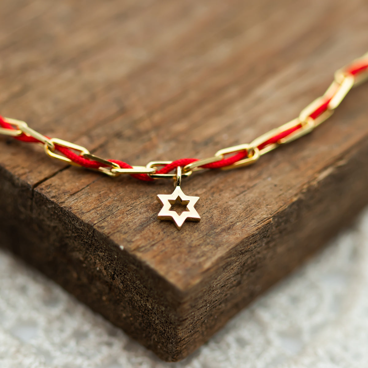 Paper-clip Bracelet with Star of David Charm | Jerusalem Day