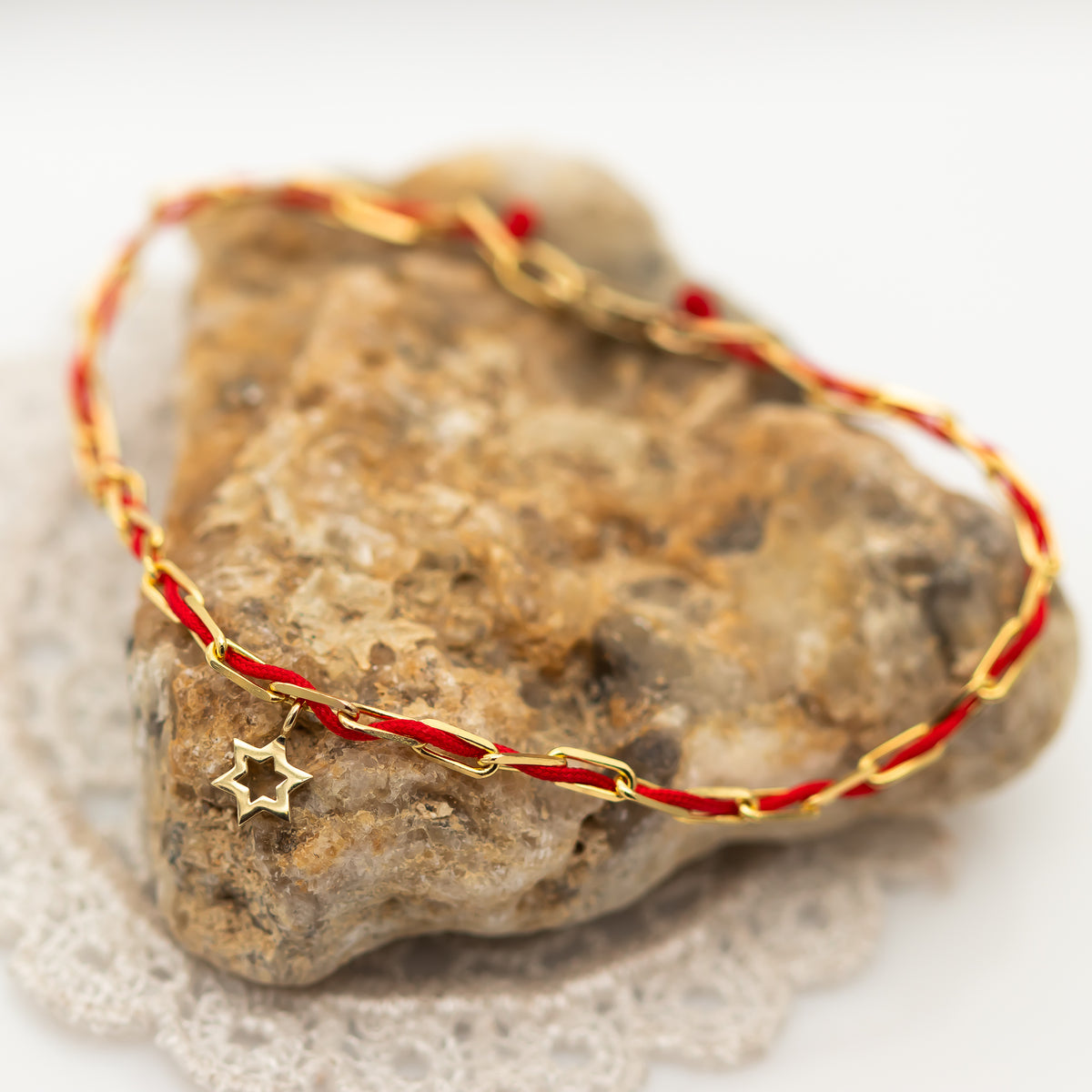 Paper-clip Bracelet with Star of David Charm | Jerusalem Day
