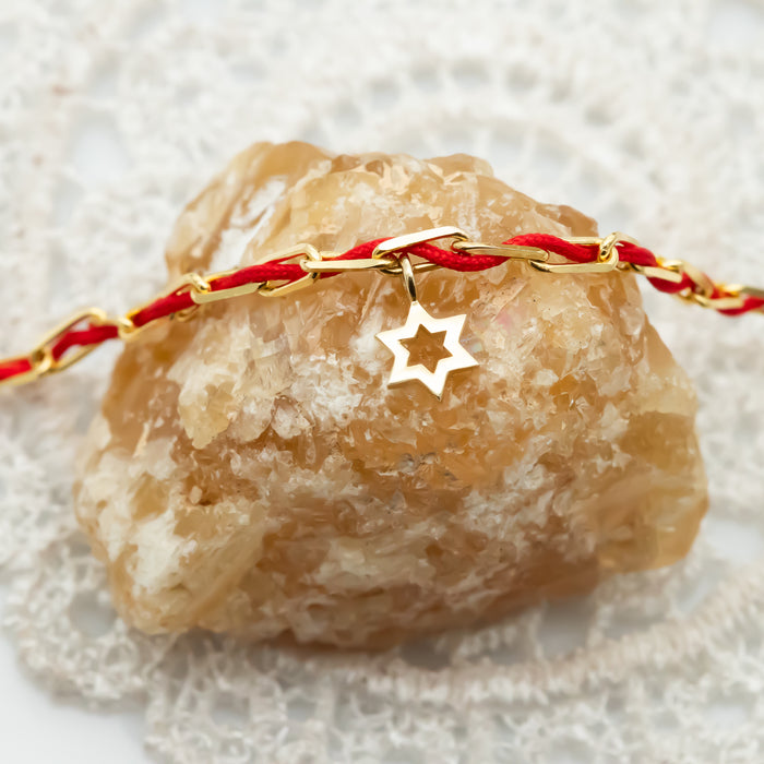 Paper-clip Bracelet with Star of David Charm | Jerusalem Day