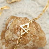 14K gold Jewish bracelet with interlocking triangles