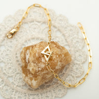 14K gold Jewish bracelet with interlocking triangles