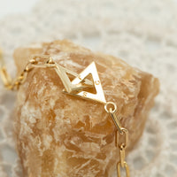 14K gold Jewish bracelet with interlocking triangles