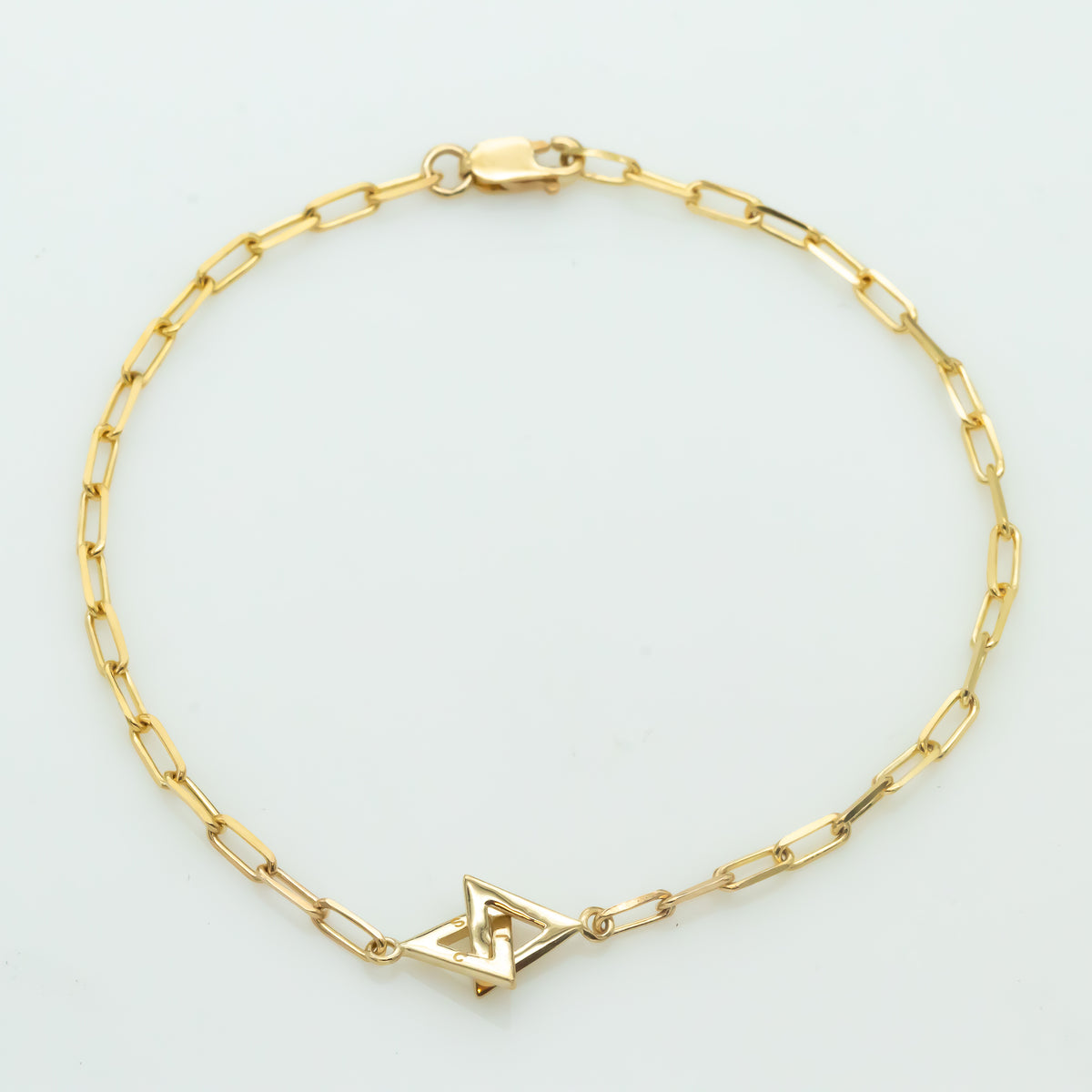 14K gold Jewish bracelet with interlocking triangles
