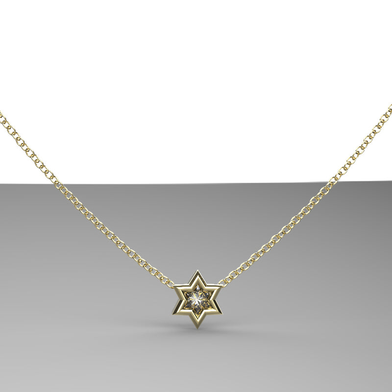 Unique Star of David Cut Diamond Pendant Necklace