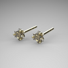 Star of David Diamond Cut Stud Earrings ©