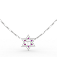 Chai חי Star of David Gemstone pendant Necklace