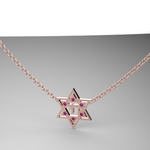 Chai חי Star of David Gemstone pendant Necklace