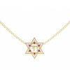 Chai חי Star of David Gemstone pendant Necklace