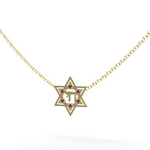 Chai חי Star of David Gemstone pendant Necklace