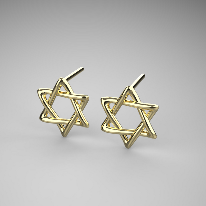 Rounded Star of David Stud Earrings