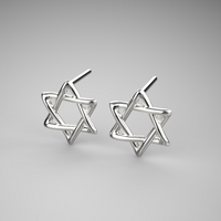 Rounded Star of David Stud Earrings