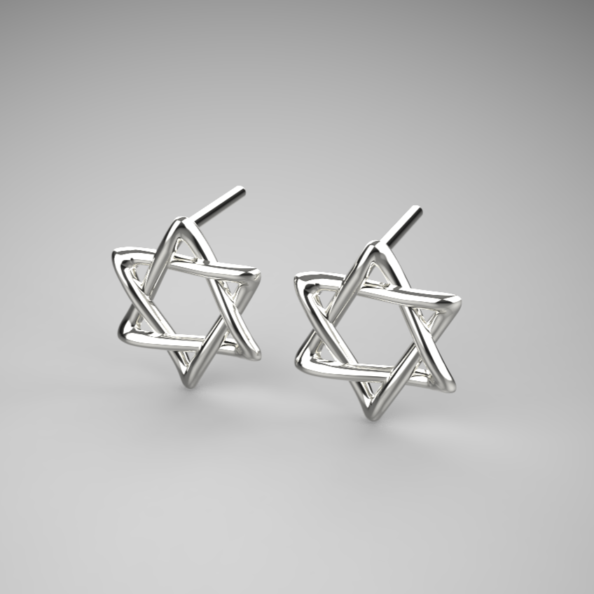 Rounded Star of David Stud Eearrings