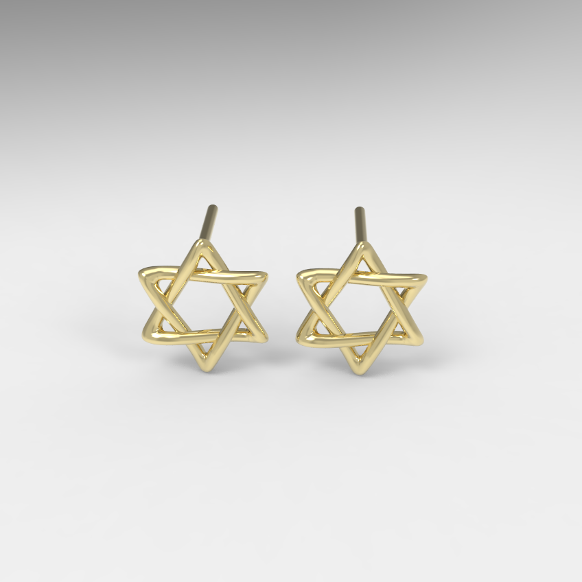 Rounded Star of David Stud Earrings