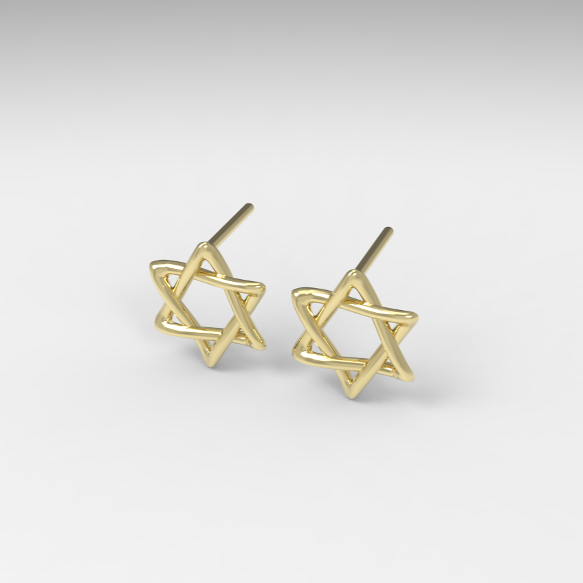 Rounded Star of David Stud Earrings