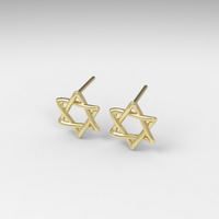 Rounded Star of David Stud Earrings