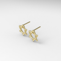 Rounded Star of David Stud Earrings