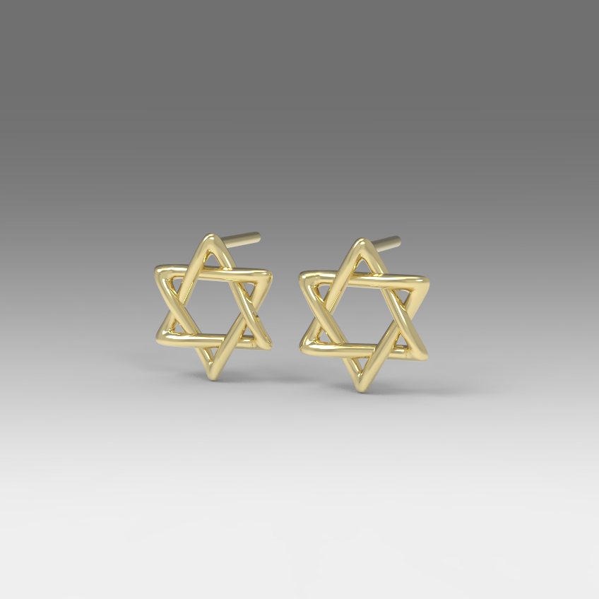 Rounded Star of David Stud Earrings