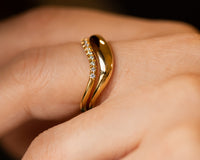 Curved Diamond Ring Set | 'Ray of Light' Collection