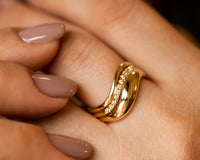 Wave Diamond Ring Set
