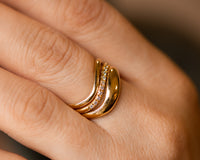 Wave Diamond Ring Set
