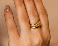 Curved Diamond Ring Set | 'Ray of Light' Collection