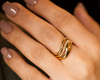 Wave Diamond Ring Set