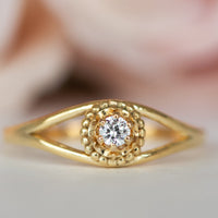 Vintage Inspired antique diamond engagement ring in 14k or 18k gold