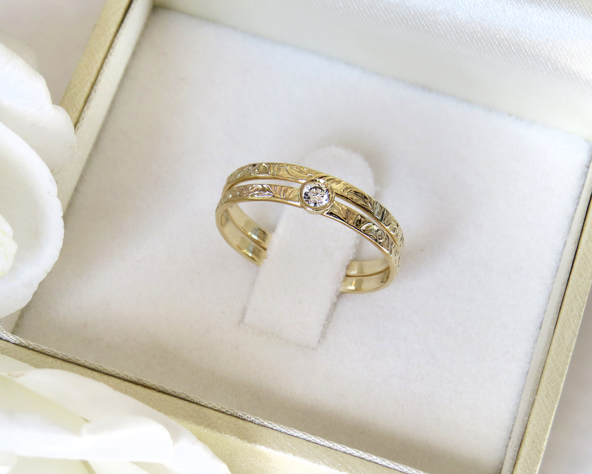 Floral Diamond Ring Set