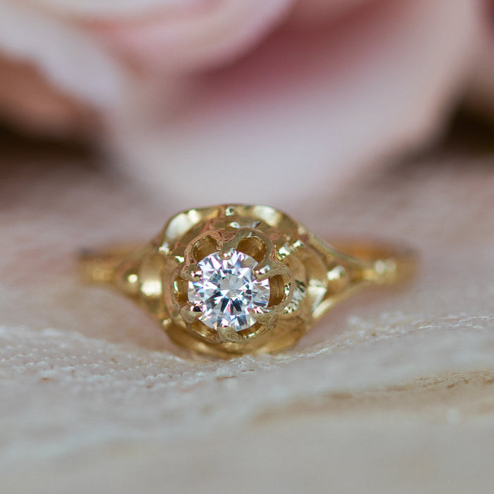Antique Vintage Diamond Engagement Ring - Sivan Lotan Jewelry -   טבעת אירוסין יהלום - סיון לוטן - טבעת יהלום וינטאג - טבעת בסגנון עתיק
