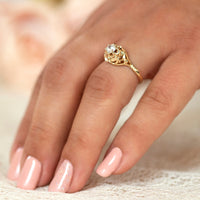 Antique Vintage Diamond Engagement Ring - Sivan Lotan Jewelry -   טבעת אירוסין יהלום - סיון לוטן - טבעת יהלום וינטאג - טבעת בסגנון עתיק
