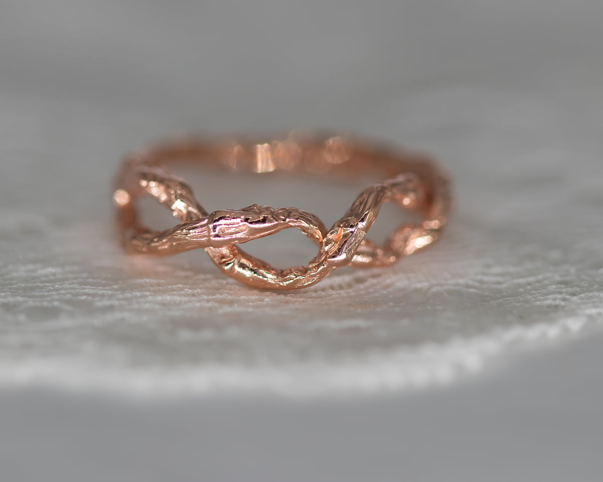 Nature Inspired Infinity Braided Twig Ring