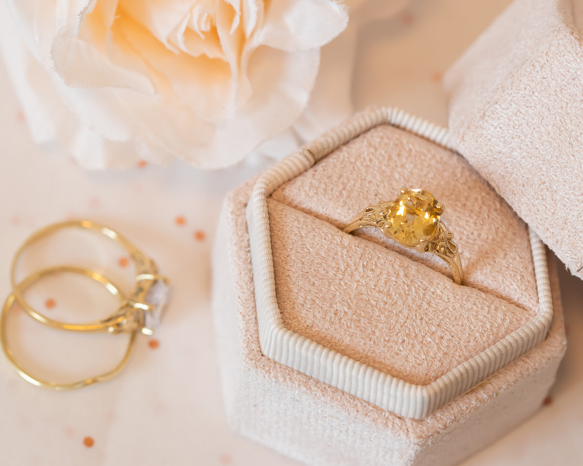 Vintage Inspired Citrine Gold Ring