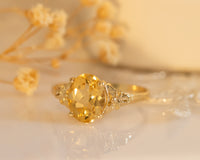 Vintage Inspired Citrine Gold Ring