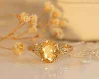 Vintage Inspired Citrine Gold Ring