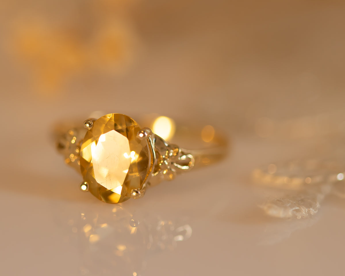 Vintage Inspired Citrine Gold Ring
