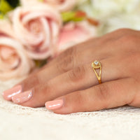 Vintage Inspired antique diamond engagement ring in 14k or 18k gold