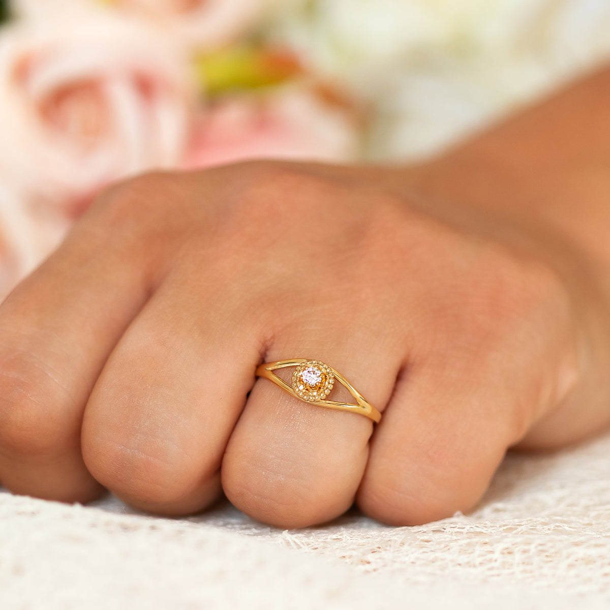 Vintage Inspired antique diamond engagement ring in 14k or 18k gold