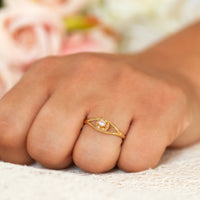 Vintage Inspired antique diamond engagement ring in 14k or 18k gold