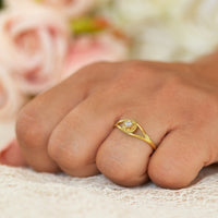 Vintage Inspired antique diamond engagement ring in 14k or 18k gold